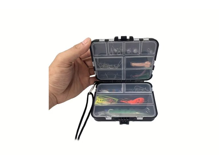 Organizer PantoFish aperto con scomparti per ami, girelle e minuteria da pesca
